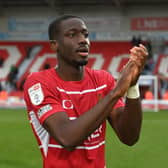 Joseph Olowu played at left back during the win over Cheltenham Town
