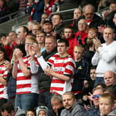 Doncaster Rovers fans during npower Championship match between Doncaster Rovers and Coventry City at the Keepmoat Stadium on October 29, 2011.