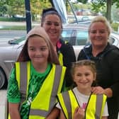 Joanne Tighe along with daughter Layla Kowalczyk, aged 9, Louise Gladman ,Carrie Brodie, and Isla Cater, aged 11.