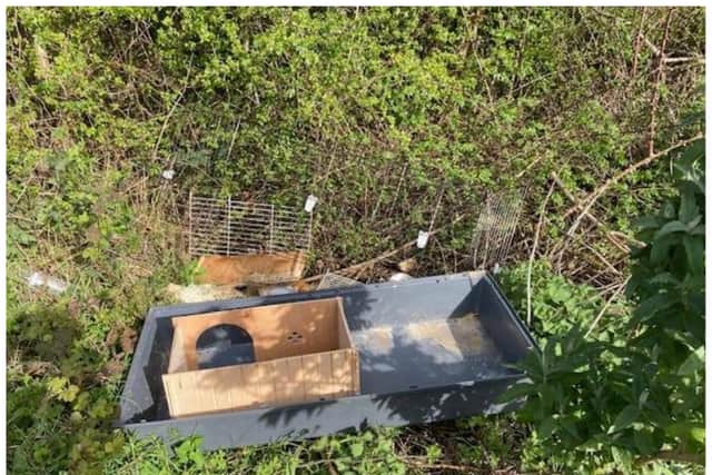 The hutch was found dumped in woods near Doncaster. (Photo: Cavy Corner).