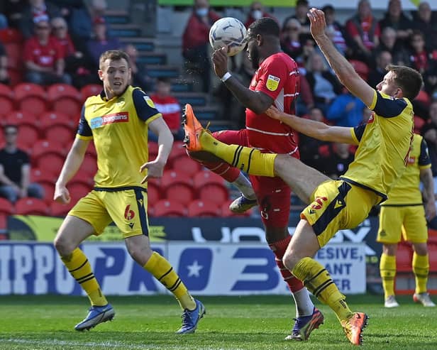 Reo Griffiths in the thick of the action. Picture: Andrew Roe/AHPIX LTD