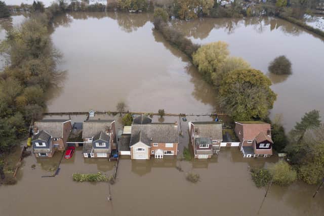The village of Fishlake, Doncaster, submerged under flood water. November 09, 2019. Picture: Tom Maddick / SWNS.com