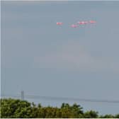 The Red Arrows were seen in the skies above Doncaster this afternoon. (Photo: Eleanor Billups).