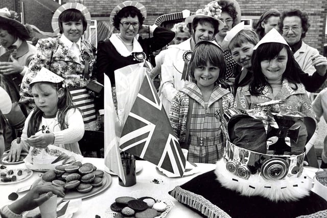 A street party in Ferrars Close, Tinsley, to celebrate thhe Queen's Silver Jubilee in July 1977