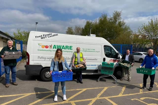 Volunteers from the Mexborough food bank, which received £1,500 from the Marr Wind Farm fund.