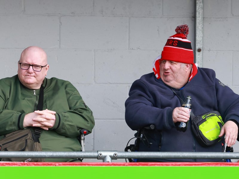 Some of the Doncaster Rovers fans who watched the 2-0 win at Crawley Town.