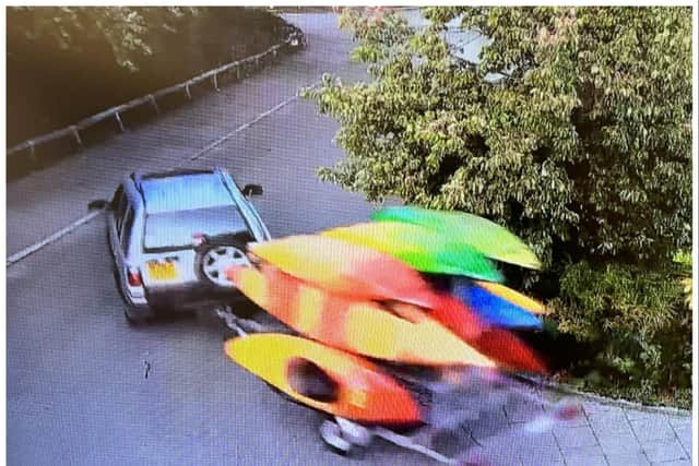 Raiders struck at Stone Hill School, stealing a trailer packed with canoes and kayaks.