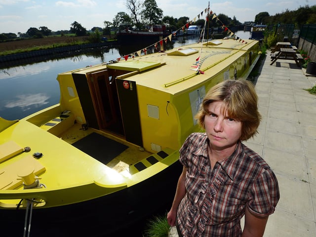 Donna Milson who owned popular floating coffee shop 'The Coffee Boat' at South Bramwith near Doncaster pictured in 2014
