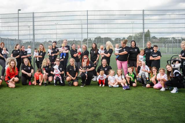 Members of the Club Doncaster Foundation post-natal Fit Rovers Families course. Picture by Heather King Photography