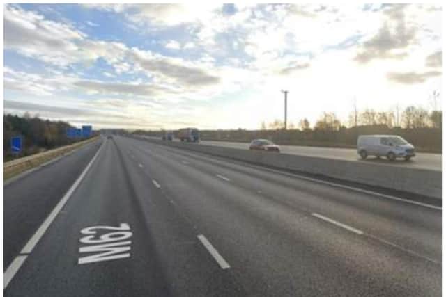 The M62, close to the scene of the smash.