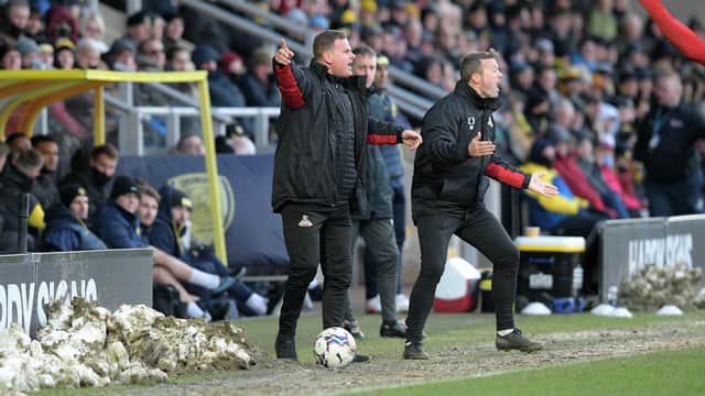 Richie Wellens urges his side forward at Burton. Picture: Howard Roe/AHPIX