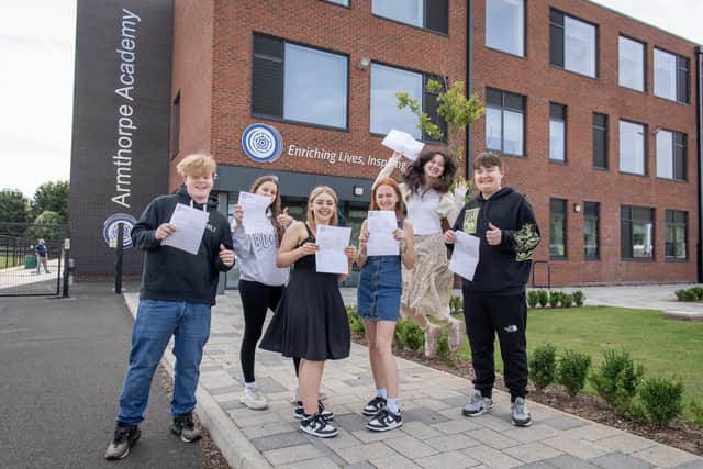 Celebrating their success areArmthorpe Academy students, left to right Oakley Ransome, Ella Frost, Frankie Highes, Lydia Cooley, Ariadna Crivoruc and Josh Oliver.