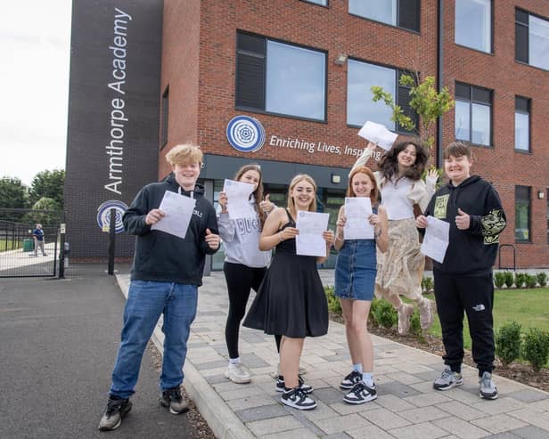 Celebrating their success areArmthorpe Academy students, left to right Oakley Ransome, Ella Frost, Frankie Highes, Lydia Cooley, Ariadna Crivoruc and Josh Oliver.