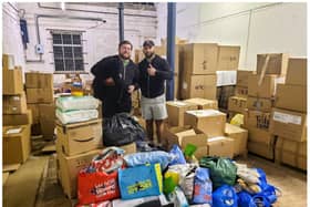 Jake Keeble (left) has been organising collections of aid for Ukraine.