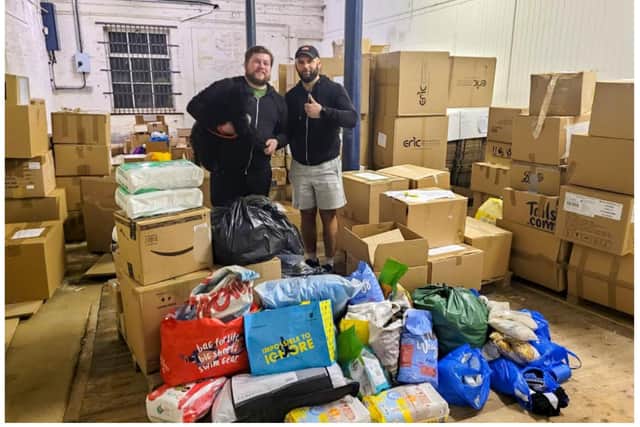 Jake Keeble (left) has been organising collections of aid for Ukraine.