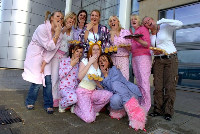 Students at Doncaster College's The Hub dressed up in their night clothes to raise money for Children in Need in 2006.
