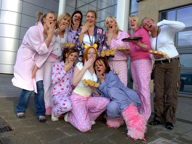 Students at Doncaster College's The Hub dressed up in their night clothes to raise money for Children in Need in 2006.
