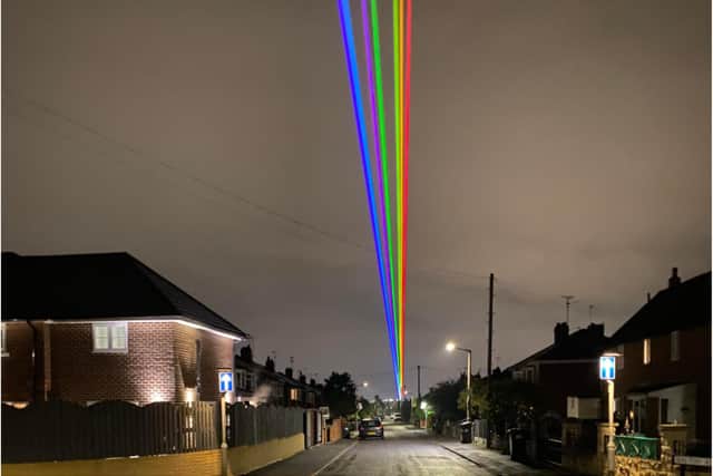 The lights have been seen all over Doncaster tonight. (Photo: Sally Hartley).