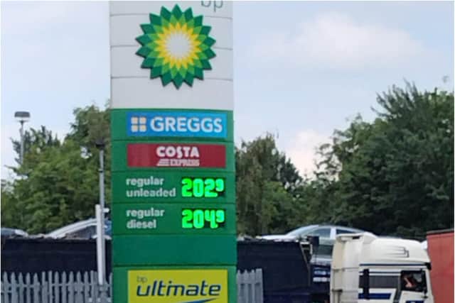 Petrol prices in Doncaster are now more than £2 a litre. (Photo: Alex B Cann).