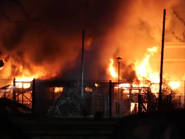 Fire has ripped through the former Danum Lower School site again tonight. (Photo/Video: Tony Critchley).
