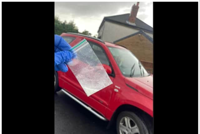 Police seized the driver in Stainforth and found him in possession of drugs.