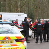 Police have launched a huge search of Sandall Beat Woods for missing Pam.
