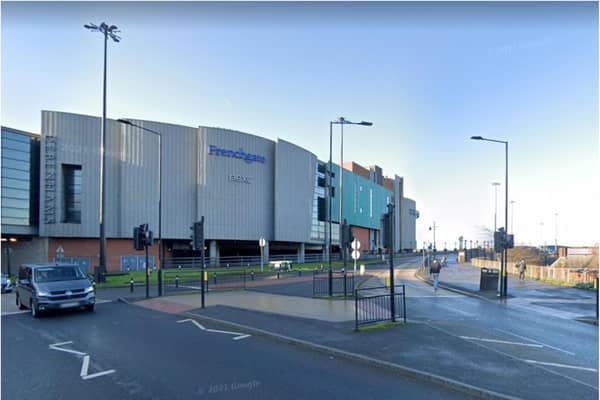 Emergency services were called to the collision on Trafford Way this morning.