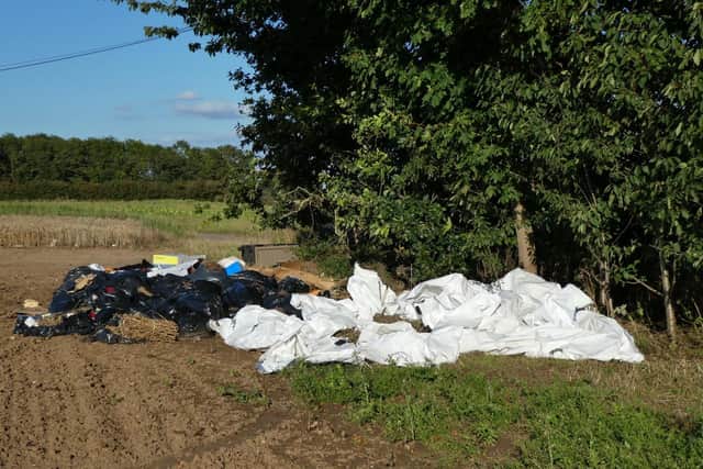 Flytipped waste near Tickhill