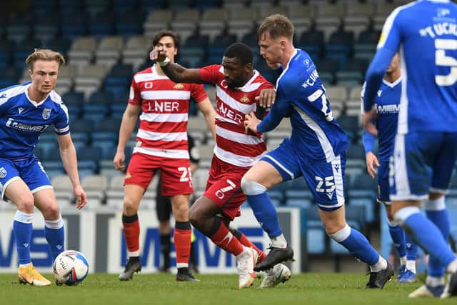 Omar Bogle in action for Rovers against Gillingham on Saturday