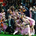 King's Lynn celebrate their victory against Rovers. Picture: Liam Ford/AHPIX LTD