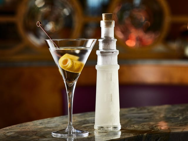 Among the meticulously prepared drinks on offer aboard Fingal is the Lighthouse Martini. It looks almost too good to drink. Almost.