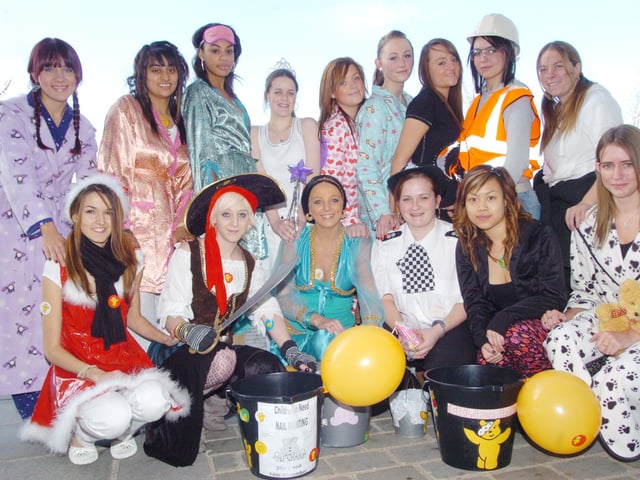 Students at the Hub dressed up and gave out kisses and manicures in aid of Children in Need in 2007