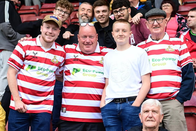 Doncaster's fans before kick-off on the opening day against Bradford City.