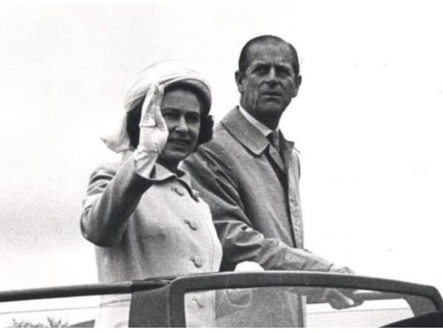 The Queen and Prince Philip enjoy an open top car ride through Doncaster.