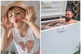 Carl Birks is taking on his ice bath challenge as a thank you to the hospitals which saved daughter Felicity's life.