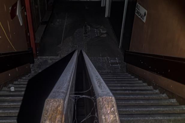 Looking down the stairs leading to the foyer.
