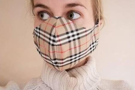 Check pattern mask by The Natural Dyer.