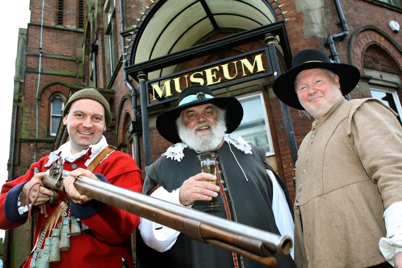 Roundheads at Chesterfield Museum as part of theArts and Market festival. Andrew Radnell, Dennis Radnell and Barry Hanson in 2010