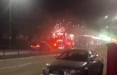 A bus carrying passengers was among the targets.