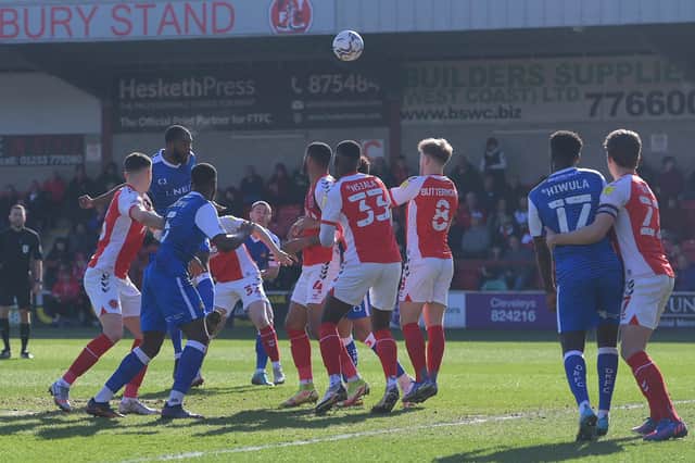 Ro-Shaun Williams heads just over the bar. Picture: Howard Roe/AHPIX LTD