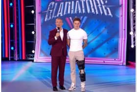 Doncaster Gladiators star Finley Burkitt was forced to pull out of the show due to a serious knee injury. (Photo: BBC).