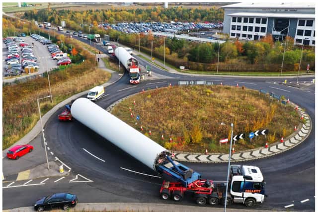 The wind turbine convoy will hit roads near Doncaster on Saturday and next week.