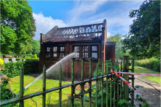 The Tahara House in Doncaster's Rose Hill cemetery has been destroyed in an arson attack. (Photo: Alex Kacz).