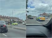 Police have sealed off part of Great North Road in Woodlands.