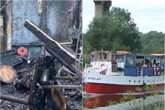 The Wyre Lady has been badly damaged by fire.