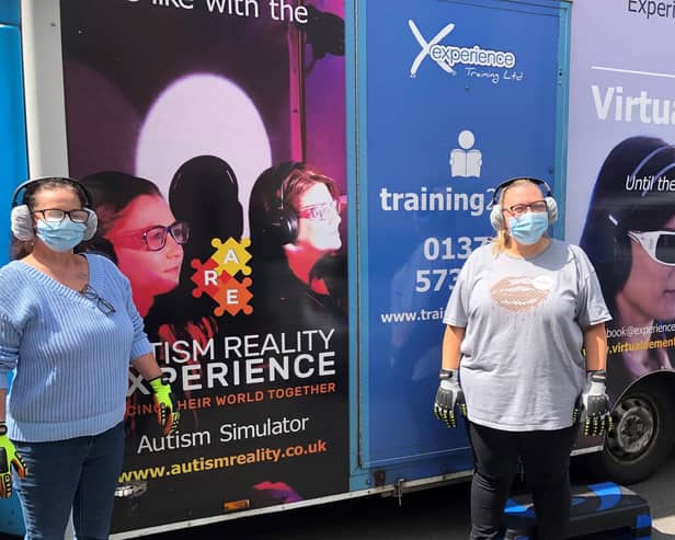RMBI Home Harry Priestley House shift leaders Melanie Hough and Shelley Bogan with the Autism Bus