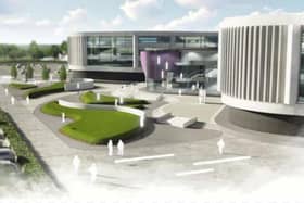 An artist's impression of the potential new hospital for Doncaster at the Waterfront development