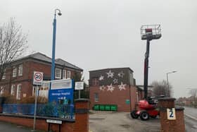 Stars on this side of Montagu Hospital, Mexborough