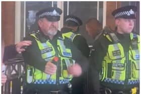 Police were filmed using 'pepper spray' on football fans at Doncaster railway station. (Photo: George Coombes).
