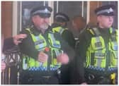 Police were filmed using 'pepper spray' on football fans at Doncaster railway station. (Photo: George Coombes).